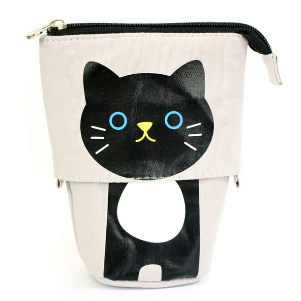 Flexible Cat Pencil Case Fabric Cute Box Bags Gift School Stationery Supplies 